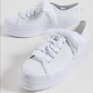 Keds White Triple Up Celebration Sequins Sneakers